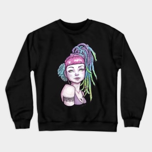 Watercolor rasta girl Crewneck Sweatshirt